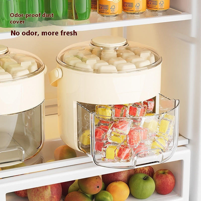 Press & Store Ice Cube Maker – 40-Grid Double Layer Ice Box (Food Grade & Quick Release)