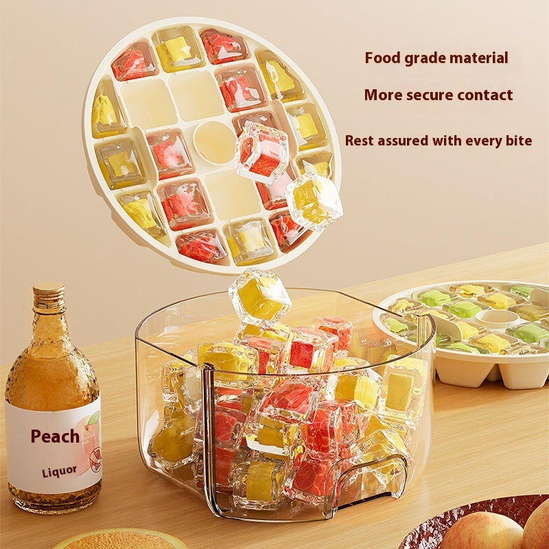 Press & Store Ice Cube Maker – 40-Grid Double Layer Ice Box (Food Grade & Quick Release)